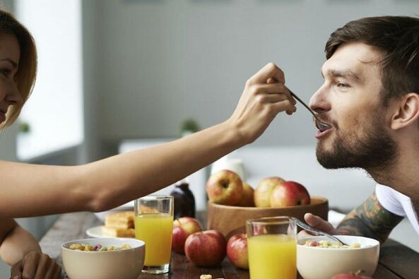 Alimentos dietéticos para homes con prostatite